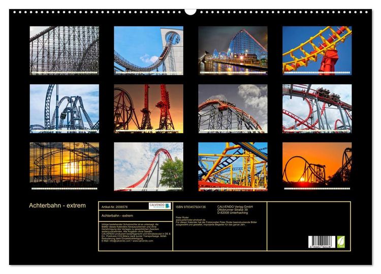 Produktbild: Achterbahn - extrem (Wandkalender 2026 DIN A2 quer), CALVENDO Monatskalender