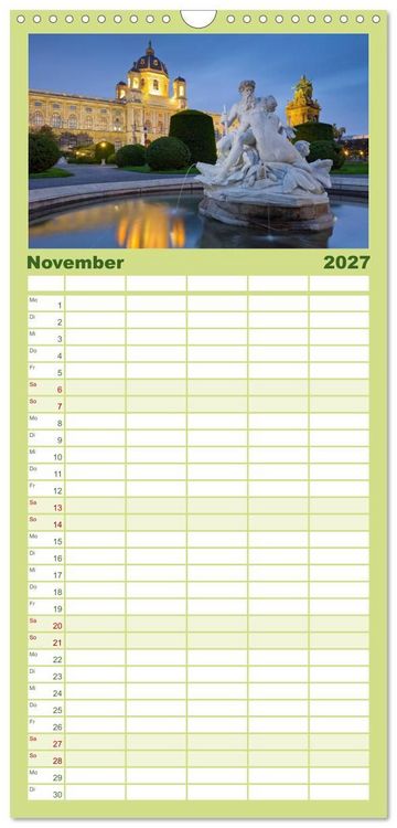 Produktbild: Familienplaner 2027 - Traumhaftes Wien mit 5 Spalten (Wandkalender, 21 x 45 cm) CALVENDO