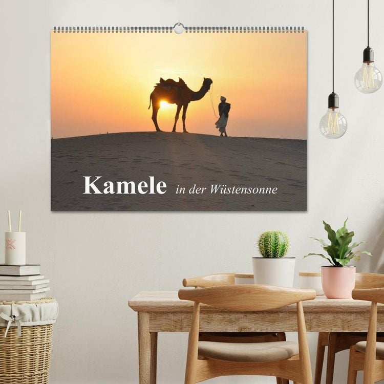 Produktbild: Kamele in der W&uuml;stensonne (Wandkalender 2026 DIN A2 quer), CALVENDO Monatskalender