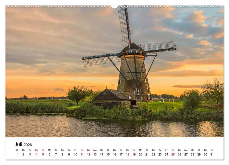 Produktbild: M&auml;rchenhafte Windm&uuml;hlen (Wandkalender 2026 DIN A2 quer), CALVENDO Monatskalender