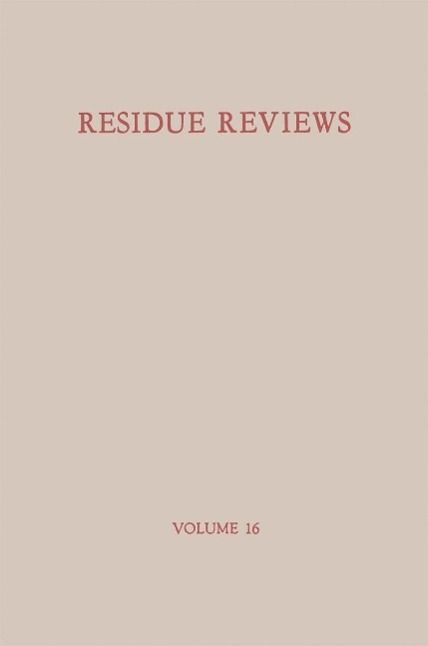 Produktbild: Residue Reviews / R&uuml;ckstands-Berichte
