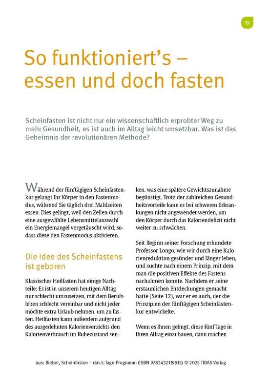 Produktbild: Scheinfasten - das 5-Tage-Programm