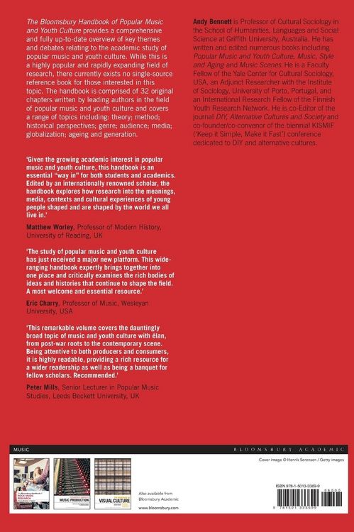 Produktbild: The Bloomsbury Handbook of Popular Music and Youth Culture