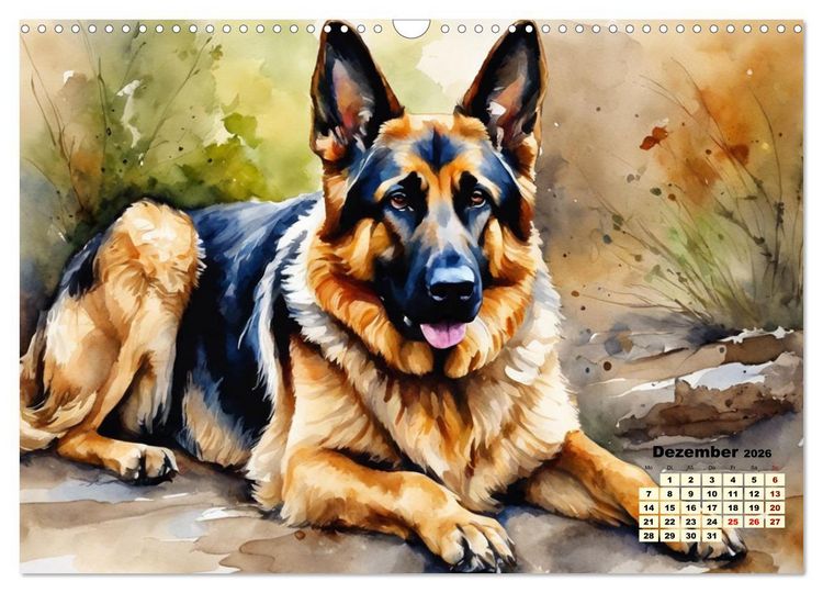 Produktbild: Deutsche Sch&auml;ferhunde - Klassiker rund um den Globus (Wandkalender 2026 DIN A3 quer), CALVENDO Monatskalender