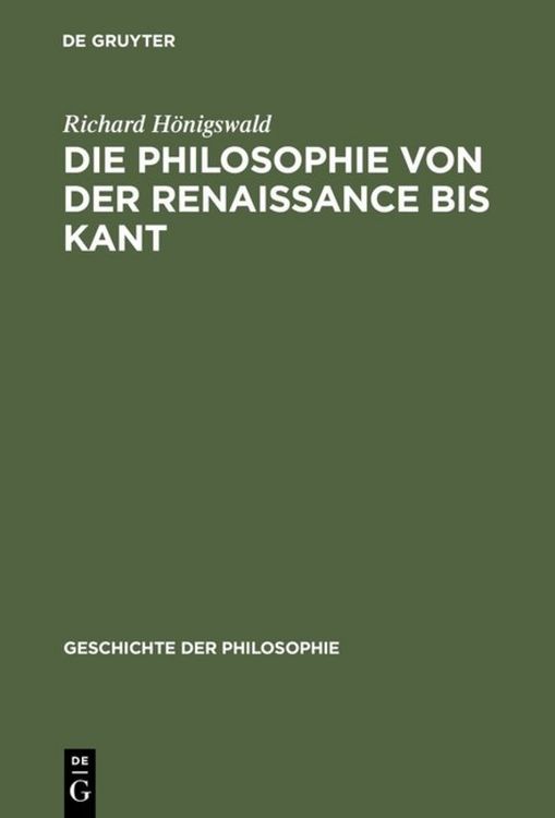 Produktbild: Die Philosophie von der Renaissance bis Kant