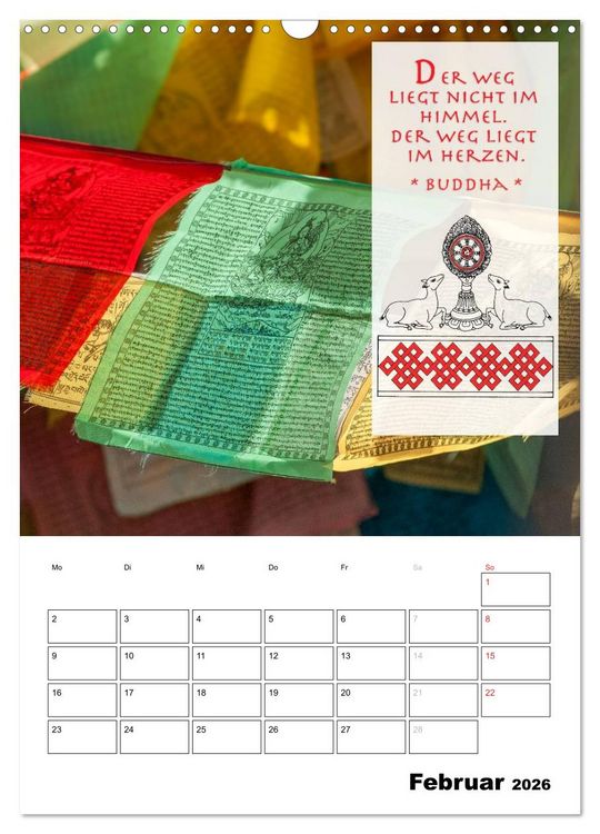 Produktbild: BUDDHAS ZITATE Buddhistische Weisheiten (Wandkalender 2026 DIN A3 hoch), CALVENDO Monatskalender