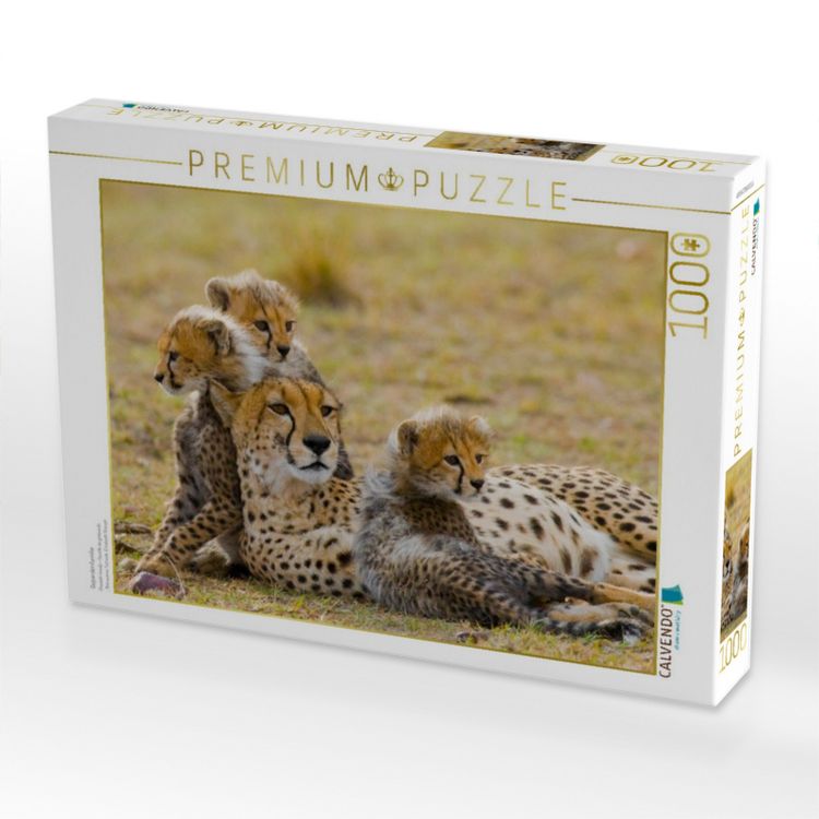 Produktbild: CALVENDO Puzzle Gepardenfamilie | 1000 Teile Lege-Gr&ouml;&szlig;e 64x48cm Foto-Puzzle f&uuml;r gl&uuml;ckliche Stunden