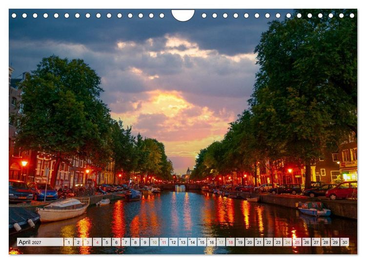 Produktbild: Ein Blick auf Amsterdam in Farbe (Wandkalender 2027 DIN A4 quer), CALVENDO Monatskalender
