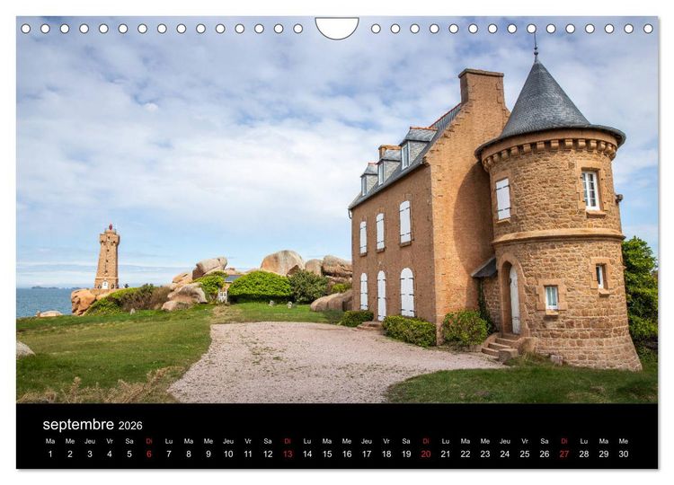 Produktbild: Normandie et Bretagne (Calendrier mural 2026 DIN A4 vertical), CALVENDO calendrier mensuel