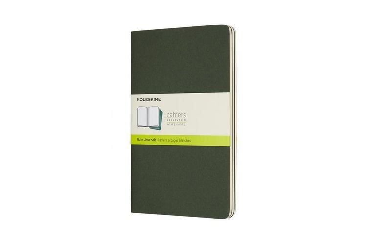 Produktbild: MOLESKINE CAHIER L/A5, 3ER SET, BLANKO, KARTONEINBAND, MYRTENGR&Uuml;N