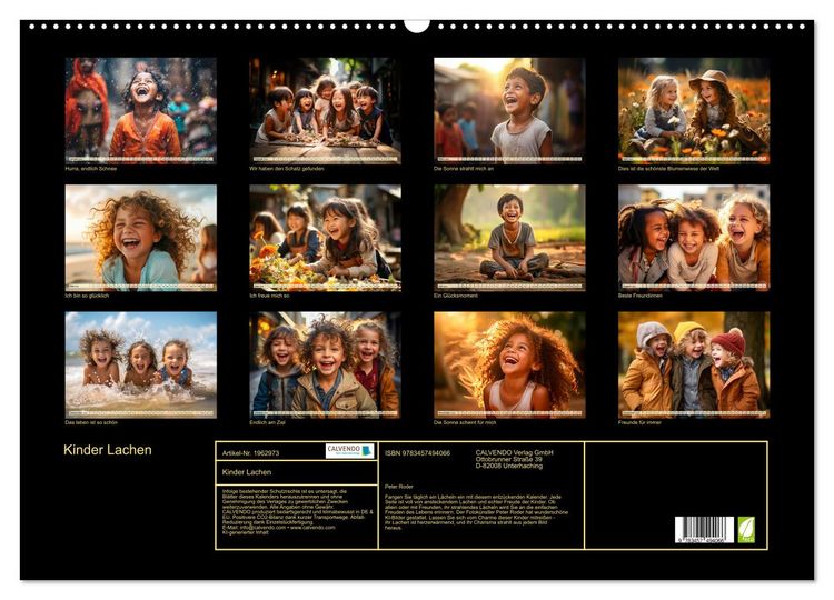 Produktbild: Kinder Lachen (Wandkalender 2026 DIN A2 quer), CALVENDO Monatskalender