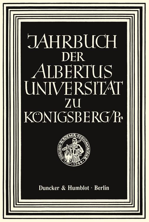 Produktbild: Jahrbuch der Albertus-Universit&auml;t zu K&ouml;nigsberg/Pr.