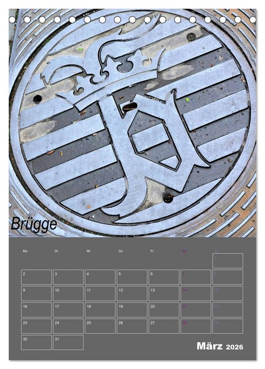 Produktbild: Faszination Kanaldeckel (Tischkalender 2026 DIN A5 hoch), CALVENDO Monatskalender