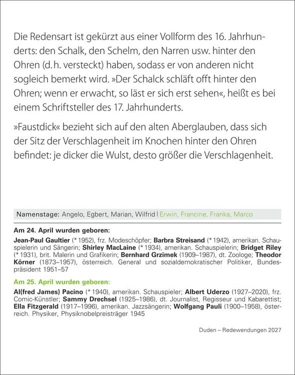 Produktbild: Duden Das Salz in der (Buchstaben-)Suppe Tagesabrei&szlig;kalender 2027 - Redewendungen und ihre Bedeutung