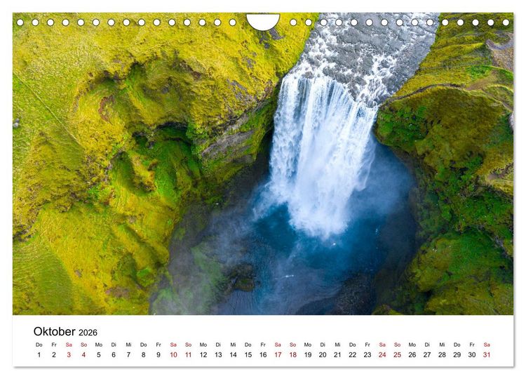 Produktbild: Island Luftaufnahmen (Wandkalender 2026 DIN A4 quer), CALVENDO Monatskalender
