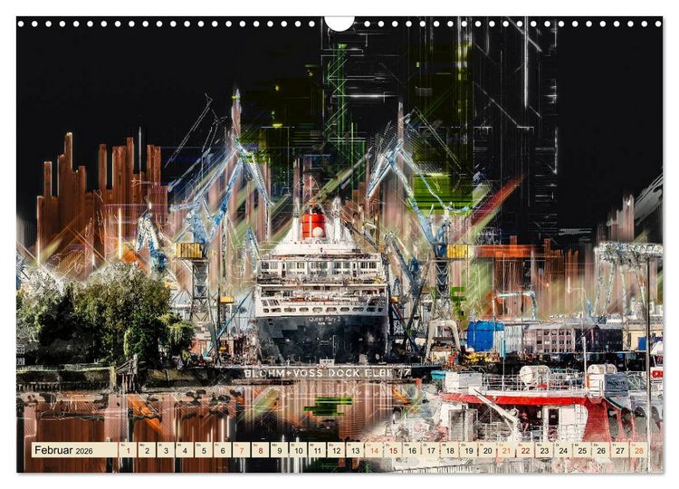 Produktbild: Hamburg abstrakt (Wandkalender 2026 DIN A3 quer), CALVENDO Monatskalender