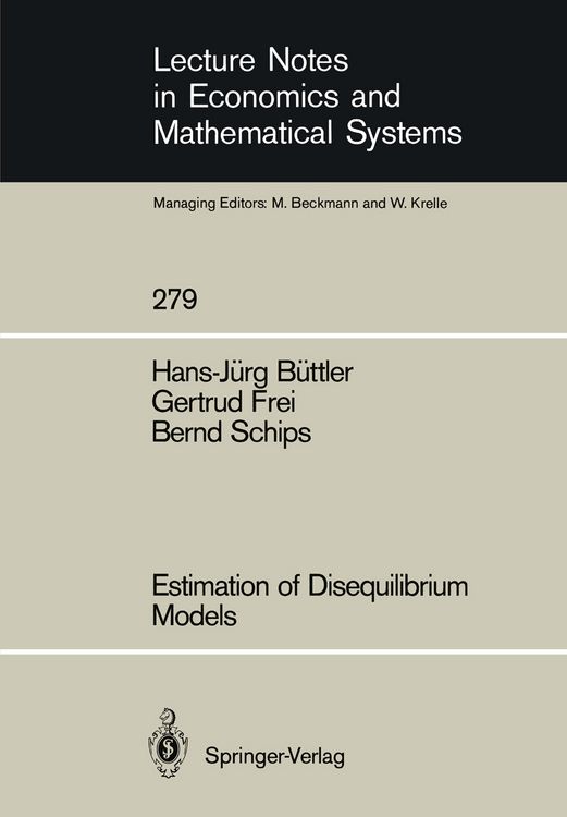 Produktbild: Estimation of Disequilibrium Models