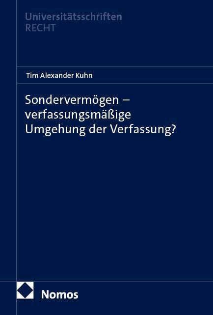 Produktbild: Sonderverm&ouml;gen &ndash; verfassungsm&auml;&szlig;ige Umgehung der Verfassung?