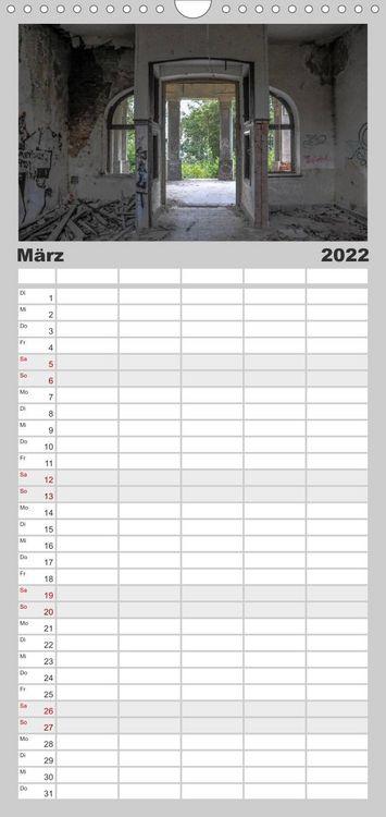Produktbild: Familienplaner Lost Places in Deutschland (Wandkalender 2022 , 21 cm x 45 cm, hoch)