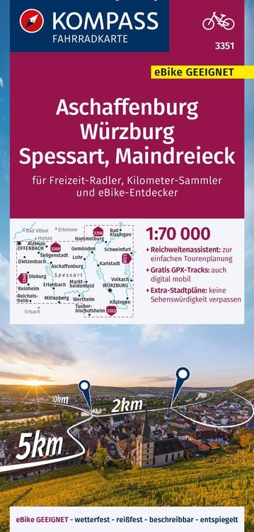 Bild vom Artikel KOMPASS Fahrradkarte 3351 Aschaffenburg, Würzburg, Spessart, Maindreieck 1:70.000 vom Autor 
