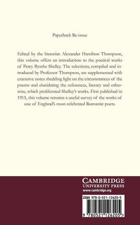 Produktbild: Selections from the Poems of Percy Bysshe Shelley