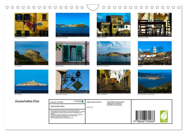 Produktbild: Zauberhaftes Elba (Wandkalender 2026 DIN A4 quer), CALVENDO Monatskalender