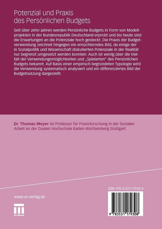 Produktbild: Potenzial und Praxis des Pers&ouml;nlichen Budgets