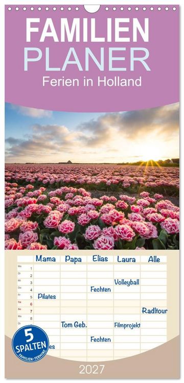 Produktbild: Familienplaner 2027 - Ferien in Holland mit 5 Spalten (Wandkalender, 21 x 45 cm) CALVENDO