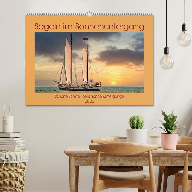 Produktbild: Segeln im Sonnenuntergang (Wandkalender 2026 DIN A2 quer), CALVENDO Monatskalender