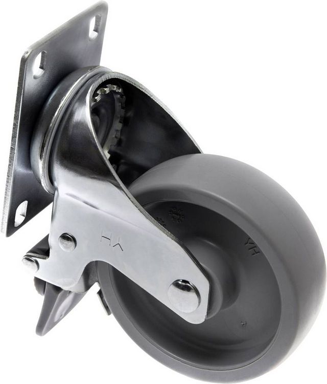 Produktbild: TOOLCRAFT TO-5137938 Lenkrolle 100 mm mit Feststellbremse und Anschraubplatte Tragf&auml;higkeit (max.): 125 kg