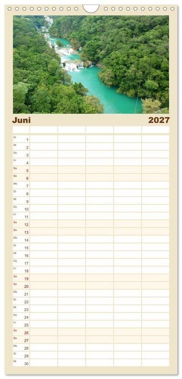 Produktbild: Familienplaner 2027 - Mexiko aus der Vogelperspektive mit 5 Spalten (Wandkalender, 21 x 45 cm) CALVENDO