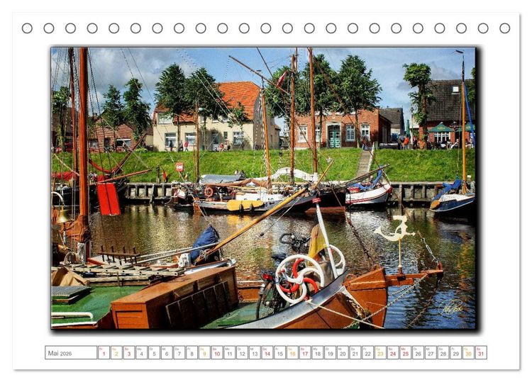 Produktbild: Ostfriesland - die bezaubernden alten H&auml;fen (Tischkalender 2026 DIN A5 quer), CALVENDO Monatskalender