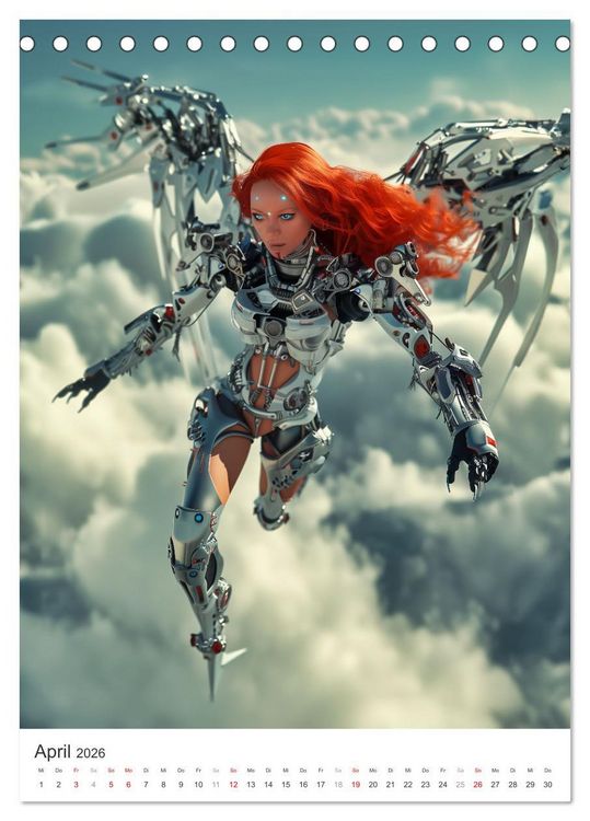 Produktbild: Cyborg Engel (Tischkalender 2026 DIN A5 hoch), CALVENDO Monatskalender
