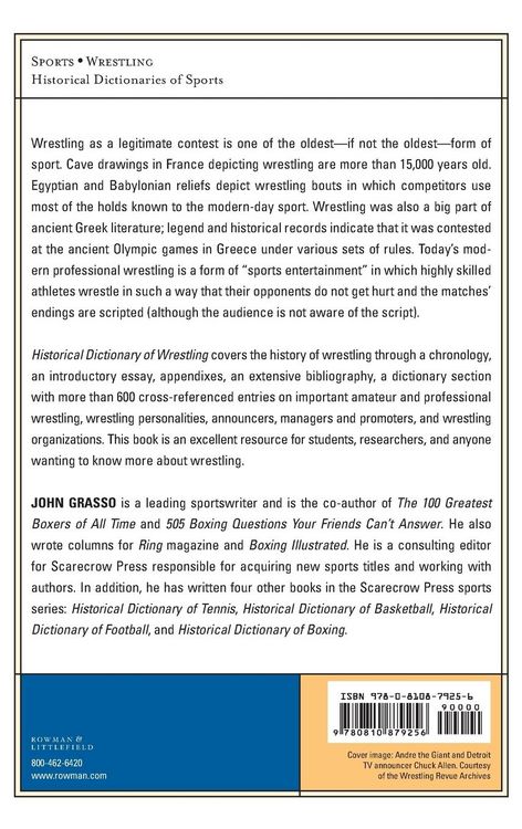 Produktbild: Historical Dictionary of Wrestling