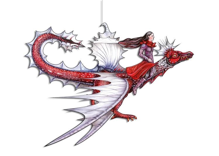 Produktbild: Drachen basteln Papier zum Aufh&auml;ngen Bastelbogen Ausschneidebogen