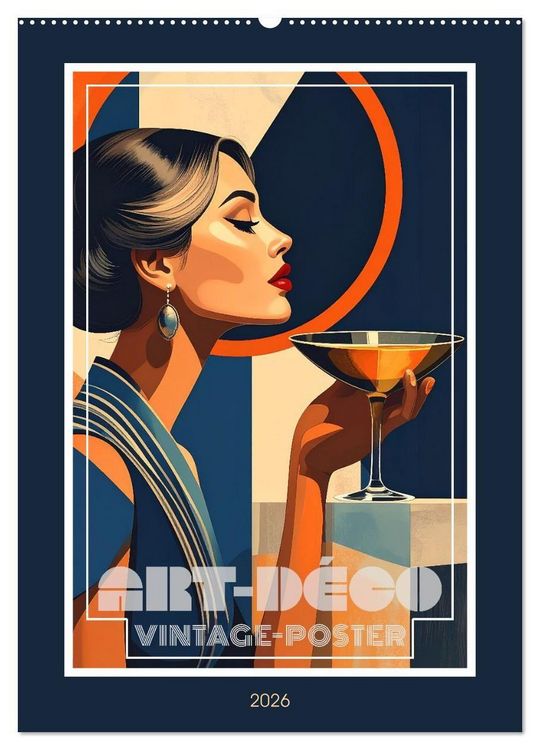 Produktbild: Art-D&eacute;co Vintage-Poster (Wandkalender 2026 DIN A2 hoch), CALVENDO Monatskalender
