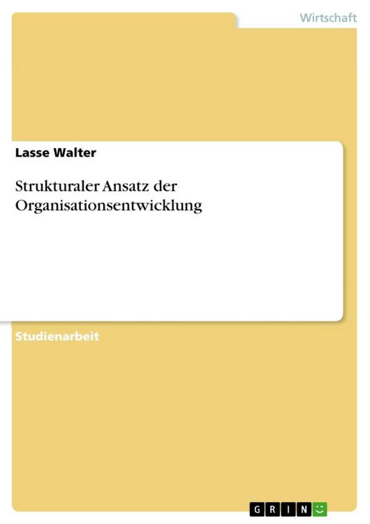 Produktbild: Strukturaler Ansatz der Organisationsentwicklung