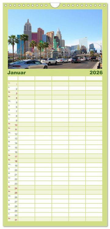 Produktbild: Familienplaner 2026 - Las Vegas - Nevada mit 5 Spalten (Wandkalender, 21 x 45 cm) CALVENDO
