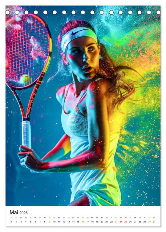 Produktbild: Tennis kreativ (Tischkalender 2026 DIN A5 hoch), CALVENDO Monatskalender