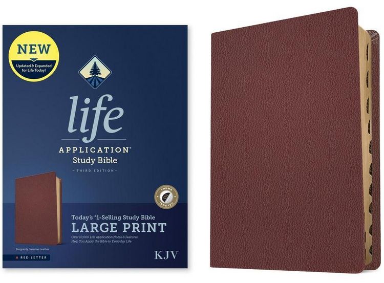 Produktbild: KJV Life Application Study Bible, Third Edition, Large Print (Genuine Leather, Burgundy, Indexed, Red Letter)