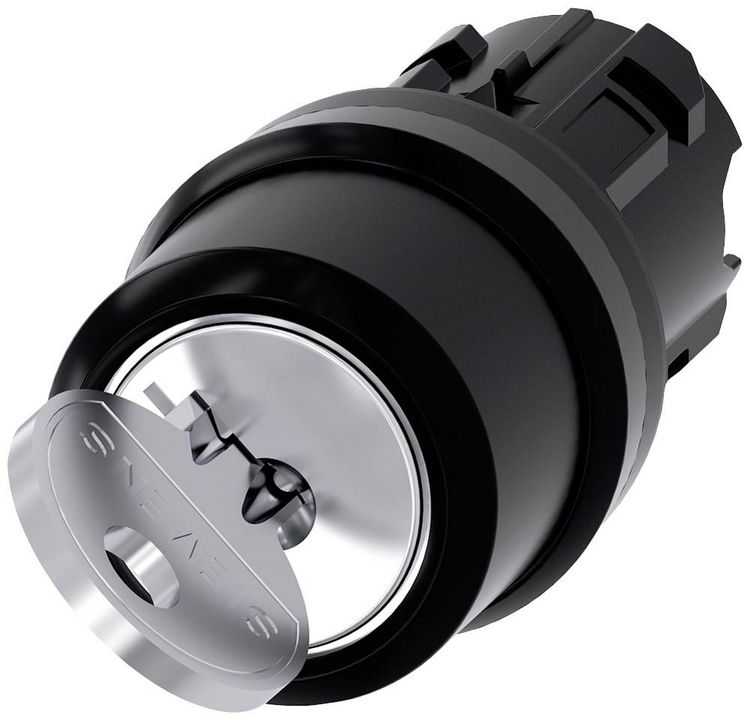 Produktbild: Siemens 3SU10004BF110AA0 3SU1000-4BF11-0AA0 Schl&uuml;sselschalter Frontring Kunststoff Schwarz 1 x 90 &deg; 1 St.