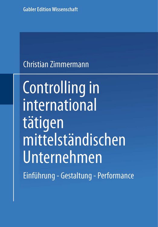 Produktbild: Controlling in international t&auml;tigen mittelst&auml;ndischen Unternehmen