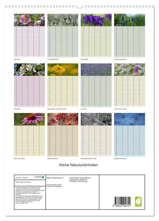 Produktbild: Kleine Natursch&ouml;nheiten (Wandkalender 2026 DIN A2 hoch), CALVENDO Monatskalender