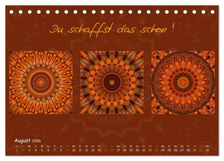 Produktbild: Mandala Trilogien (Tischkalender 2026 DIN A5 quer), CALVENDO Monatskalender
