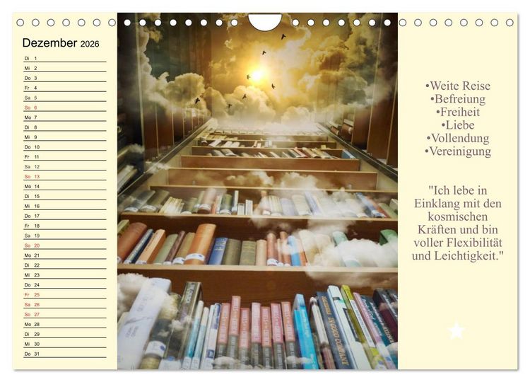 Produktbild: Tarot. Spirituell durch das Jahr (Wandkalender 2026 DIN A4 quer), CALVENDO Monatskalender