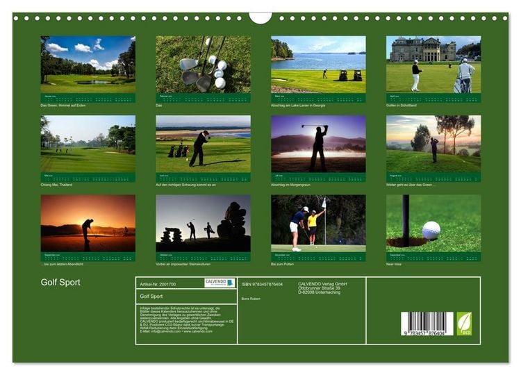 Produktbild: Golf Sport (Wandkalender 2026 DIN A3 quer), CALVENDO Monatskalender
