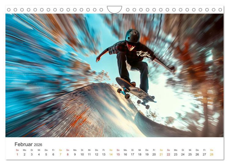 Produktbild: Skateboarding - tolle Momente (Wandkalender 2026 DIN A4 quer), CALVENDO Monatskalender