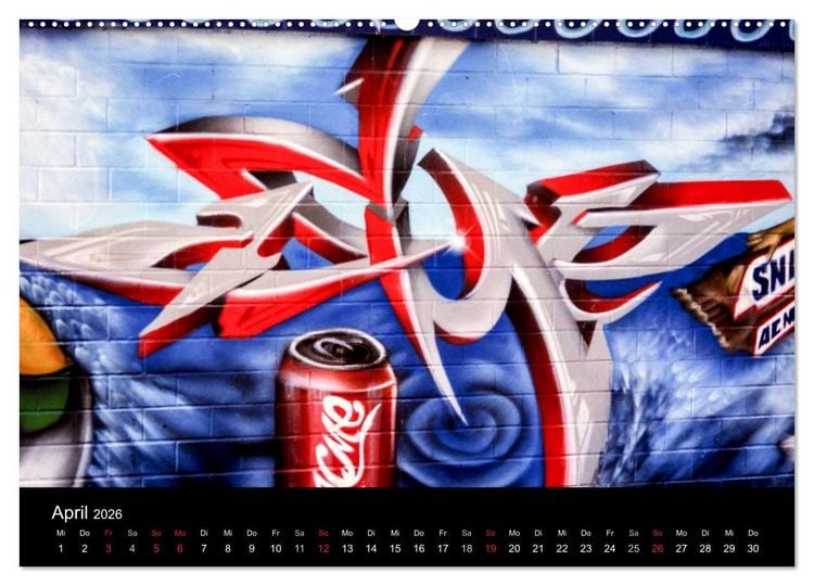 Produktbild: Graffiti - Kunst aus der Dose (Wandkalender 2026 DIN A2 quer), CALVENDO Monatskalender