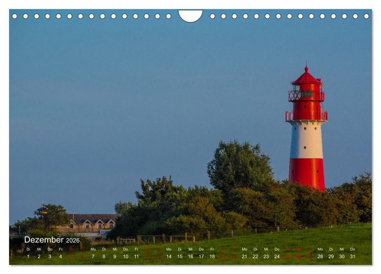Produktbild: Die sch&ouml;nsten Leuchtt&uuml;rme - Deutsche Ostsee (Wandkalender 2026 DIN A4 quer), CALVENDO Monatskalender