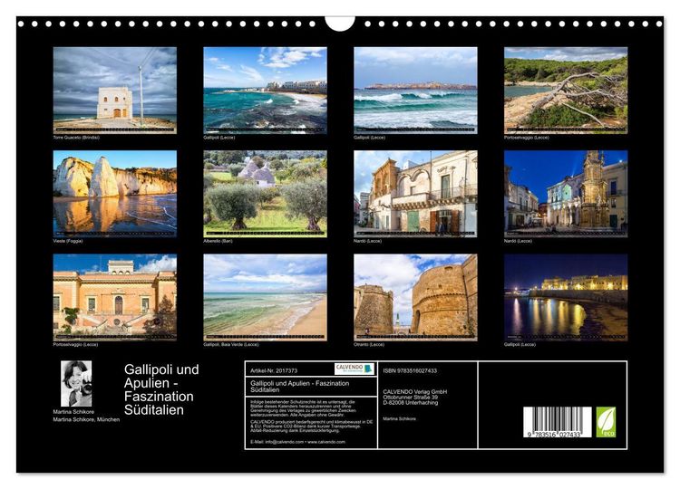 Produktbild: Gallipoli und Apulien - Faszination S&uuml;ditalien (Wandkalender 2026 DIN A3 quer), CALVENDO Monatskalender